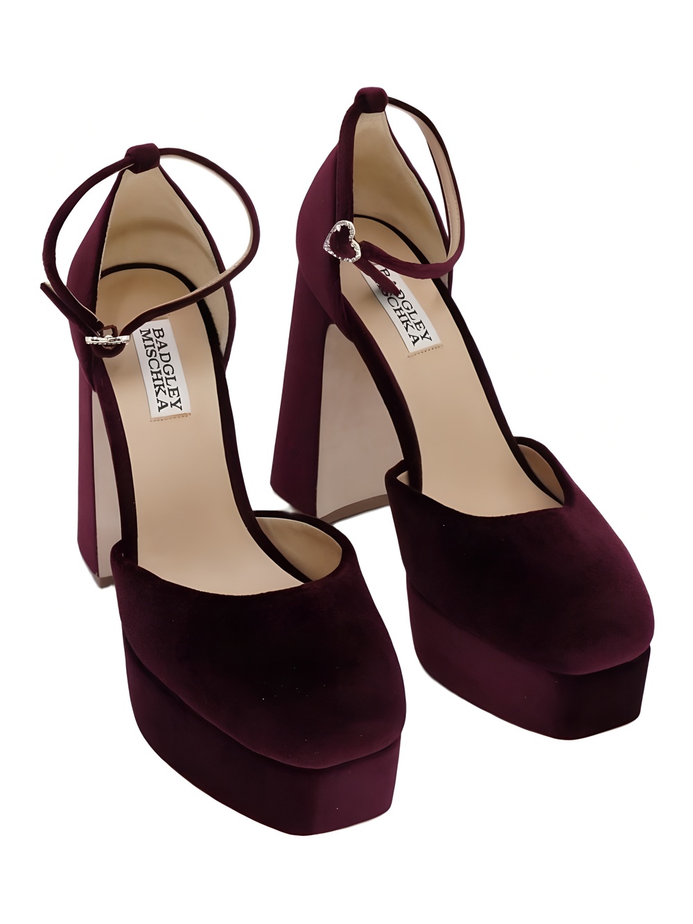 Badgley Mischka Jayda II 105MM Pumps Wine Velvet Red Size 8M